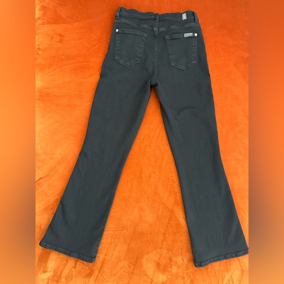 7 For All Mankind High Waist Slim Kick Black Stretch Tuxedo Stripe Jean Size 26 - Picture 8 of 14